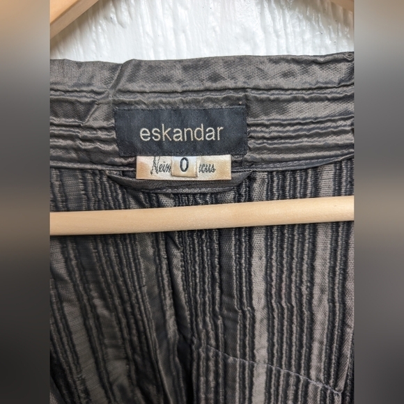 Vintage Eskandar Neiman Marcus Silk Blend Crinkle Cropped Duster Size 0 - Picture 3 of 13